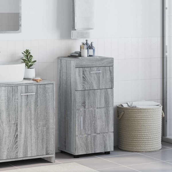 vidaXL Set kabinetov do kúpeľne TULUM Sivý Sonoma 37 x 31,5 x 82 cm