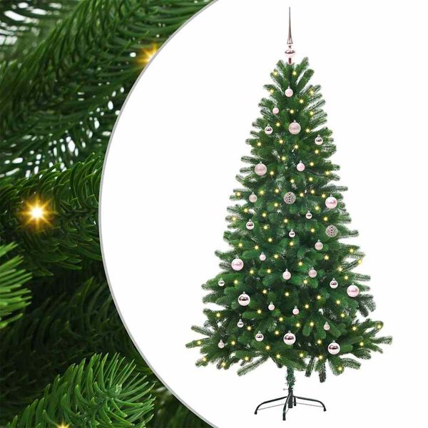 vidaXL Vianočný stromček s 150 LED-i so stojanom Zelená 150 cm PE