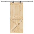 vidaXL Posuvné dvere NARVIK Prírodná a čierna 95 x 210 cm (213,5 cm)