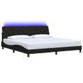 vidaXL Rám postele s LED bez matraca čierny 200x200 cm látka