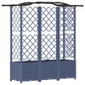 vidaXL Vyvýšený záhon s mriežkou a strechou Sivá 163 x 40 x 138 cm PP