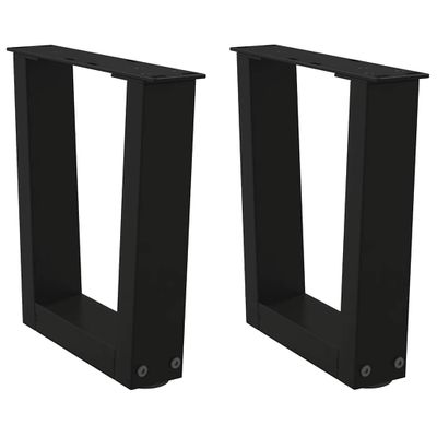 vidaXL Nohy konferenčného stolíka v tvare V, 2 ks, čierne, 30 x (30-31,3) cm, oceľové