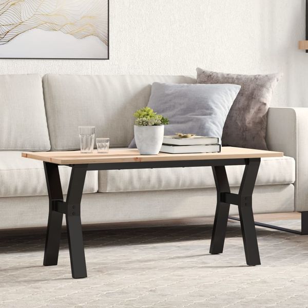 vidaXL Konferenčný stolík v tvare Y 100x50x45 cm borovica a oceľ