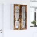 vidaXL Nástenný sklenený kabinet PORTO Dymová dub 60 x 31 x 100 cm