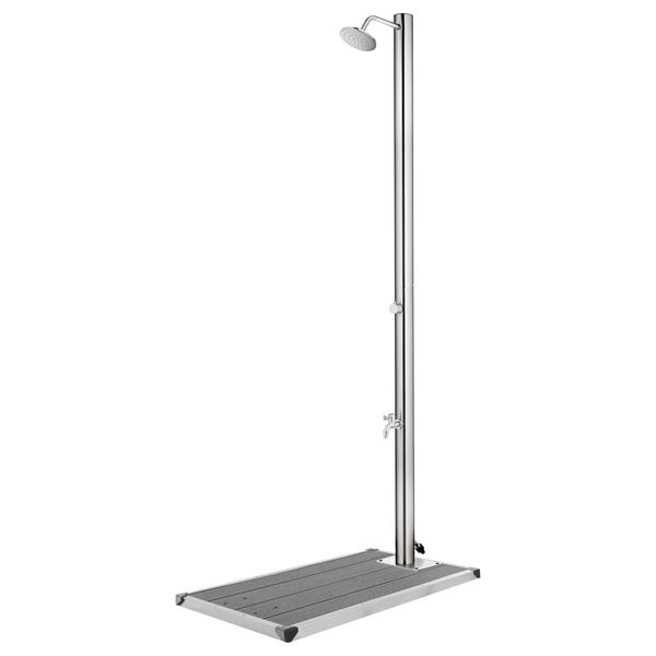 vidaXL Záhradná sprcha so sivým podstavcom 220 cm nehrdzavejúca oceľ