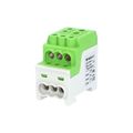 Blok na rozdelenie fáz UVB 200 PE, 1pól., 200A, AL/CU, 1000V, zelený, na DIN