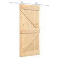 vidaXL Posuvné dvere 90 x 210 cm Borovicový masív Prírodná a biela