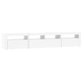 vidaXL TV skrinka s LED svetlami biela 210x35x40 cm