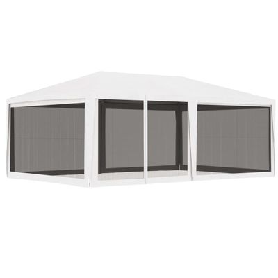 vidaXL Párty stan so 4 sieťkovanými bočnými stenami 4x6 m, biely