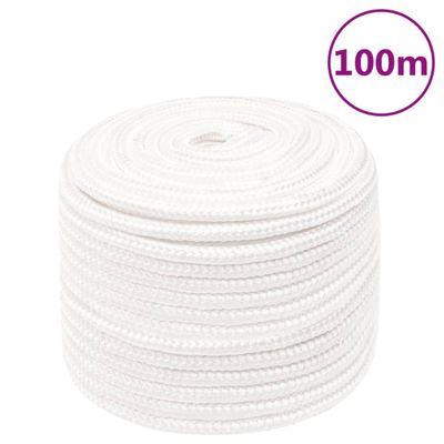 vidaXL Lodné lano biele 12 mm 100 m polypropylén