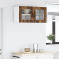vidaXL Nástenný sklenený kabinet LUCCA Dymový dub 80 x 31 x 40 cm