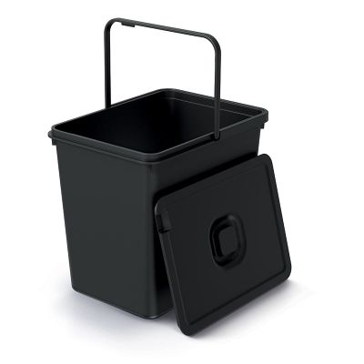 SYSTEMA BASIC FLAP čierny odpadkový kôš s vekom 23 l