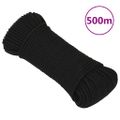 vidaXL Pracovné lano čierne 5 mm 500 m polyester