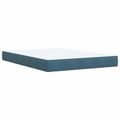 vidaXL Posteľ boxspring s matracom Tmavomodrá 140 x 200 cm Zamat
