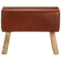 vidaXL Gymnastická lavica 58 cm, hnedá, pravá koža a mangový masív