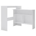 vidaXL Barový stôl s 2 vrchnými doskami biely 130x40x120 cm