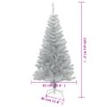 vidaXL Umelý vianočný stromček so stojanom, strieborný 120 cm, PET