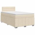 vidaXL Posteľ boxspring s matracom Krémová 120 x 200 cm Látka