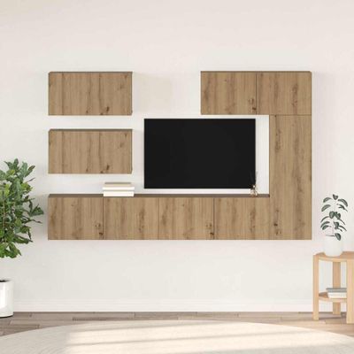 vidaXL Zostava TV skriniek 6 pcs Remeselný dub Kompozitné drevo