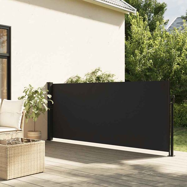vidaXL Zaťahovacia bočná markíza, čierna 140x300 cm