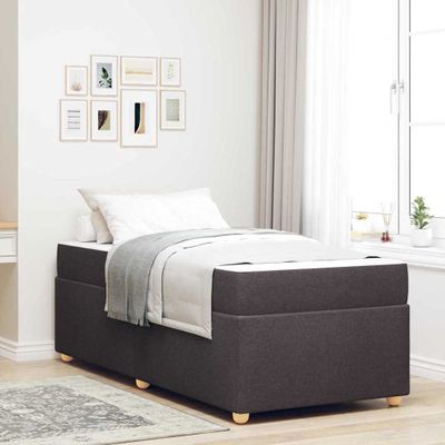 vidaXL Rám postele s matracmi Tmavohnedá 90 x 200 cm látka