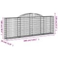 vidaXL Oblúkové gabiónové koše 13 ks 300x30x100/120cm pozinkov. železo