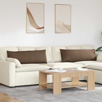 vidaXL Vankúše na pohovku 2 pcs Hnedá 120 x 40 cm látka