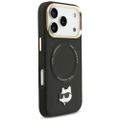 Puzdro Karl Lagerfeld Big Strap Choupette Metal Logo MagSafe pre iPhone 17 Pro čierna