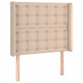 vidaXL Boxspring posteľ matrac a LED kapučínová 100x200 cm umelá koža