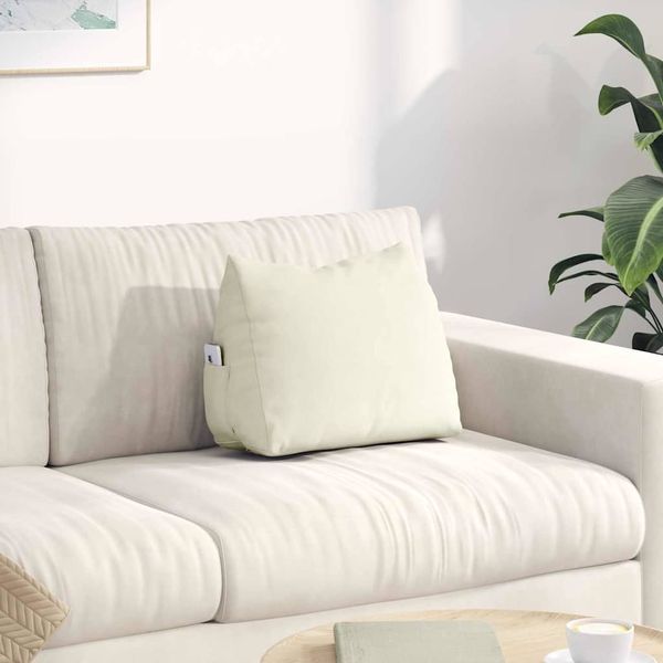 vidaXL Poduška na chrbát Krémová 45 x 20 x 35 cm Kordúrová tkanina