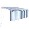 vidaXL Automatická markíza s tienidlom 3,5x2,5m modro-biela