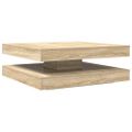 VidaXL konferenčný stolík otočný o 360 stupňov dub sonoma 90x90x34,5cm