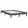 vidaXL Posteľný rám sivý 200x200 cm masívna borovica