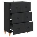 vidaXL Zásuvkový kabinet Čierna 66 x 34,5 x 90 cm Kompozitné drevo