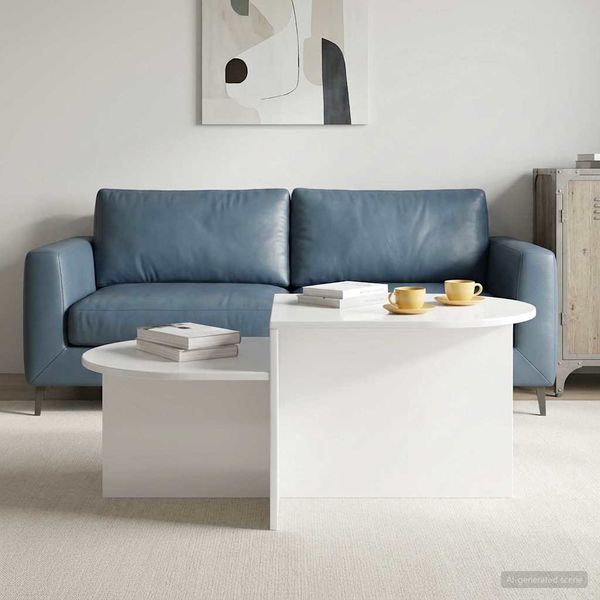 vidaXL Konferenčný stolík Biela s vysokým leskom 100 x 50 x 40 cm