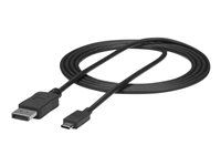 StarTech 6ft/1.8m USB C to DisplayPort 1.2 Cable 4K 60Hz, USB-C to DisplayPort Adapter Cable HBR2, USB Type-C DP Alt Mode to DP Monitor Video Cable, Works with Thunderbolt 3, Black - USB-C Male to DP Male - Kábel DisplayPort - USB-C (M) do DisplayPort (M) - Displayport 1.2/Thunderbolt 3 - 1.8 m - podpora 4K60 Hz (3840 x 2160) - čierna - pre P/N: TB33A1C, TB3DK2DPPD, TB3DK2DPPDUE, TB3DK2DPW, TB3DK2DPWUE, TB3DKDPMAW, TB3DKDPMAWUE