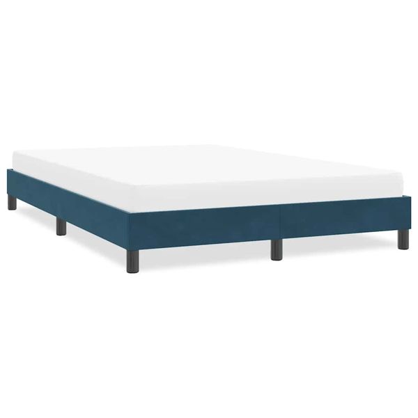 vidaXL Rám postele bez matraca Tmavomodrá 140x220 cm Zamat