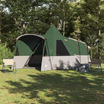 vidaXL Teepee stan pre 8 osôb so strechou Zelená 720 x 465 x 295 cm