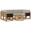 vidaXL Záhradná súprava gaučov 5 ks Prírodná a svetlosivá