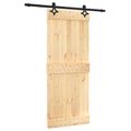 vidaXL Posuvné dvere Prírodná a čierna 85 x 210 cm