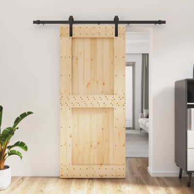 vidaXL Posuvné dvere Prírodná a čierna 90 x 210 cm
