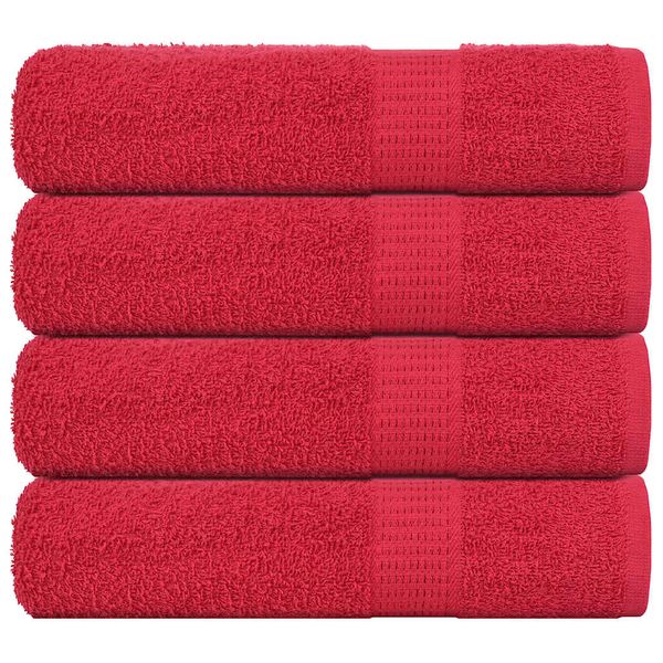 vidaXL Osušky do kúpeľne FROGN 4 ks červené 100x150 cm 360 g/m²