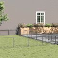vidaXL Koterec pre psov strieborný 72 m² oceľ