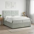 vidaXL Posteľ boxspring s matracom Svetlosivá 200 x 200 cm Zamat