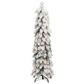 vidaXL Osvetlený umelý vianočný stromček s 80 LED, zasnežený 150 cm