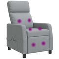 vidaXL Masážne relaxačné kreslo Svetlosivá Látka