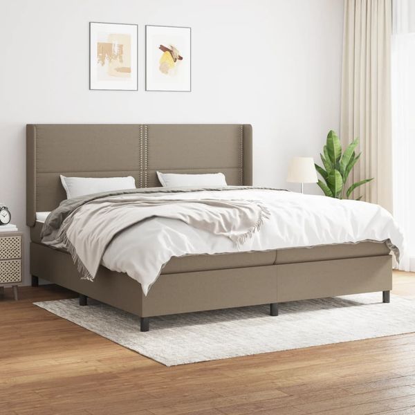 vidaXL Boxspring posteľ s matracom sivohnedý 200x200 cm látka