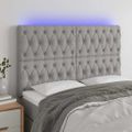 vidaXL Čelo postele s LED bledosivé 160x7x118/128 cm látka