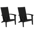 vidaXL Záhradné stoličky Adirondack 2 ks čierne polyratan