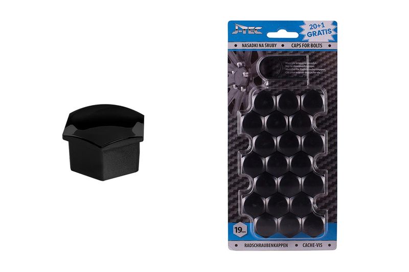 Sada krytiek pre skrutky kolies 19 mm - čierne